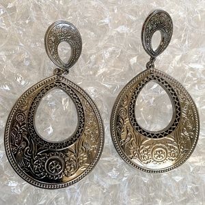 Oversized Silver Drop Earrings